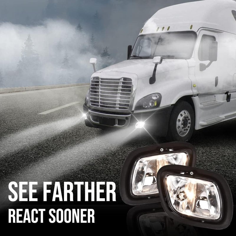 DOTCOM Front Fog Lights Lamps Replacement Pair Compatible with Freightliner 2017 Cascadia/2009-2016 Cascadia 113/2008-2016 Cascadia 125,Left Right A0651908001 FL2593102 A0651908000 FL2592102 - Image 2